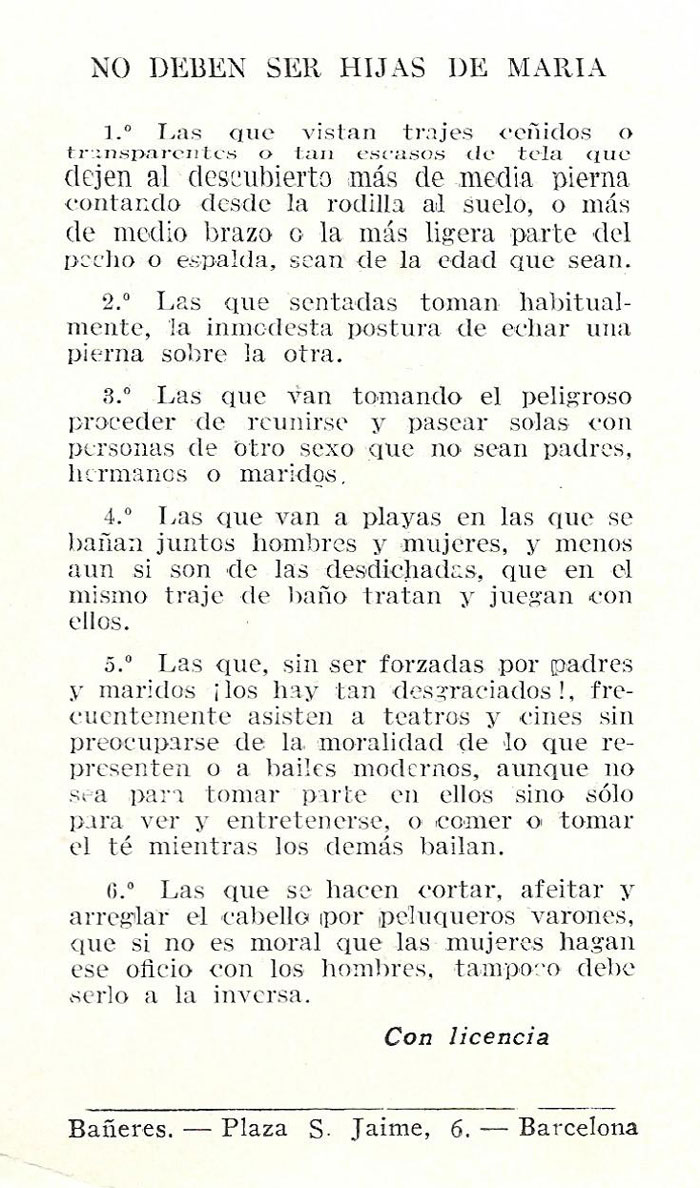 No deben ser hijas de María