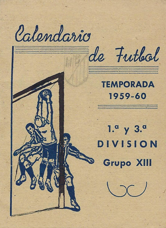 Calendario de futbol. Temporada 1959-60