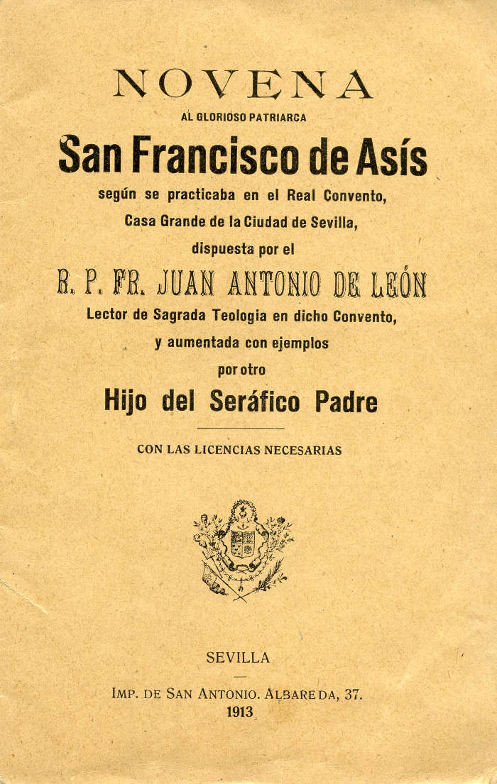 Novena al glorioso patriarca San Francisco de Asís