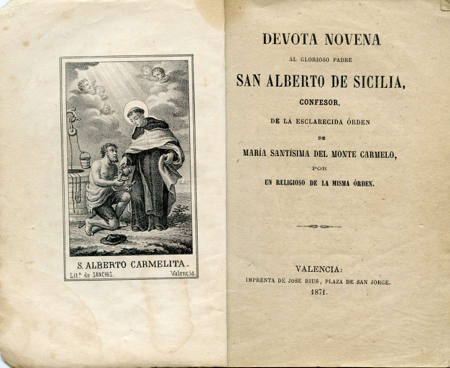 Devota Novena al Glorioso Padre San Alberto de Sicilia