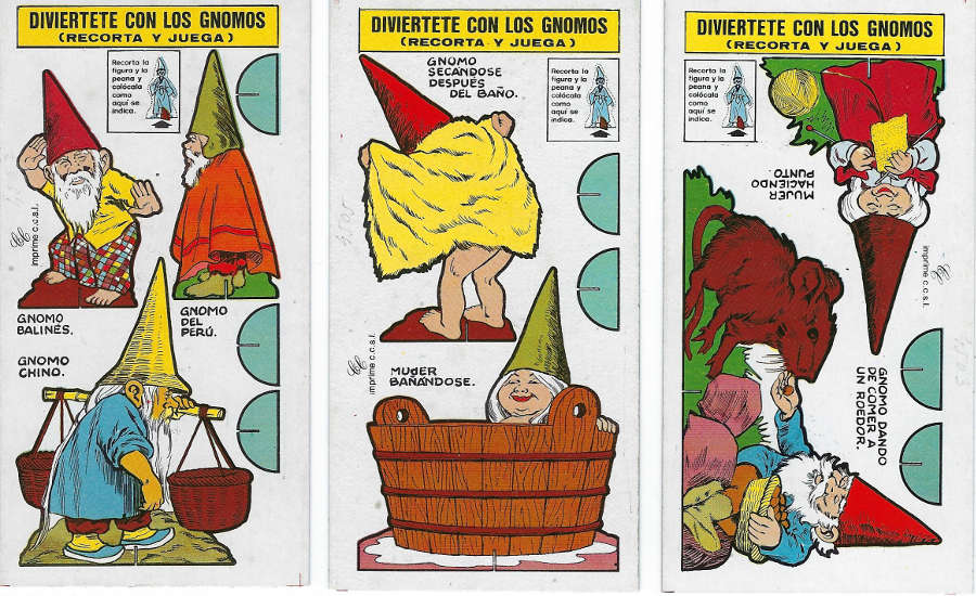 Diviértete con los gnomos. Recorta y juega