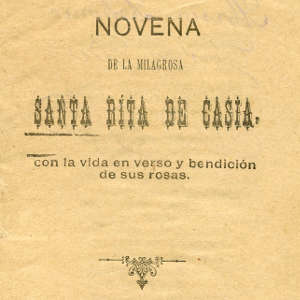 Novena de la Milagrosa Santa Rita de Casia: con la vida en verso y bendición de sus rosas.