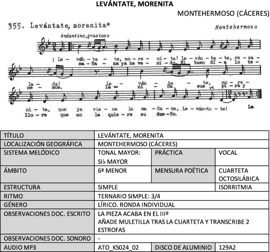 Levántate, morenita