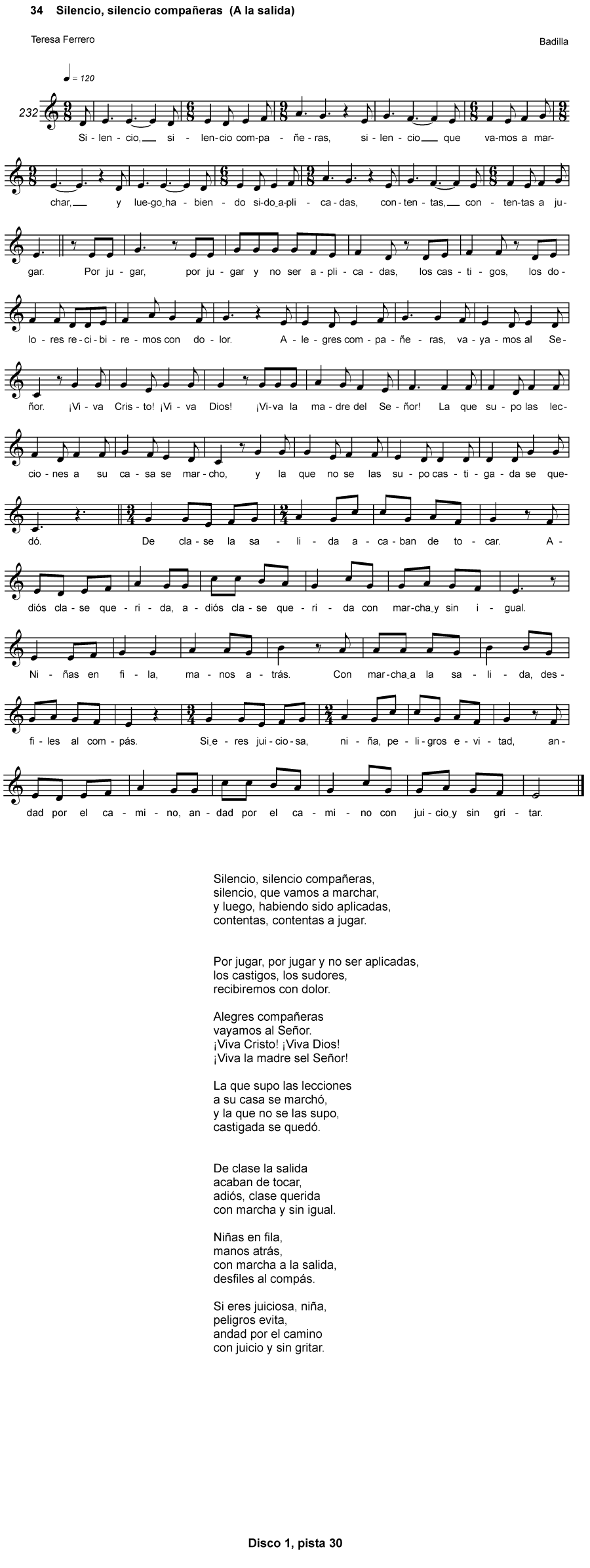 SILENCIO, SILENCIO COMPAÑERAS (A LA SALIDA)
