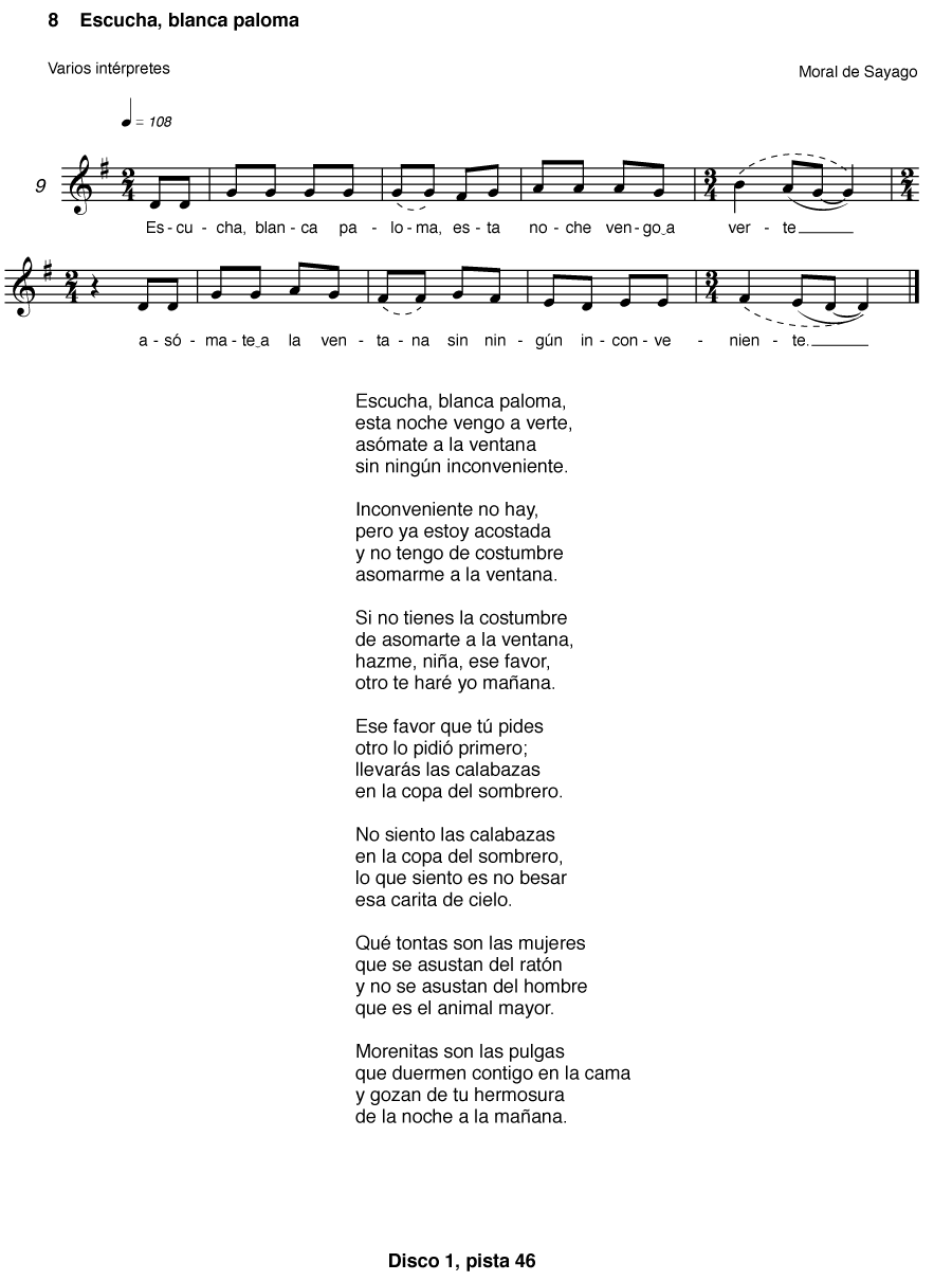 ESCUCHA, BLANCA PALOMA