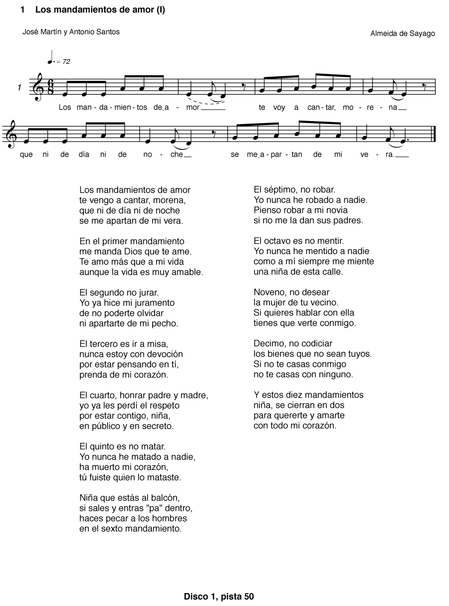 LOS MANDAMIENTOS DE AMOR (I)