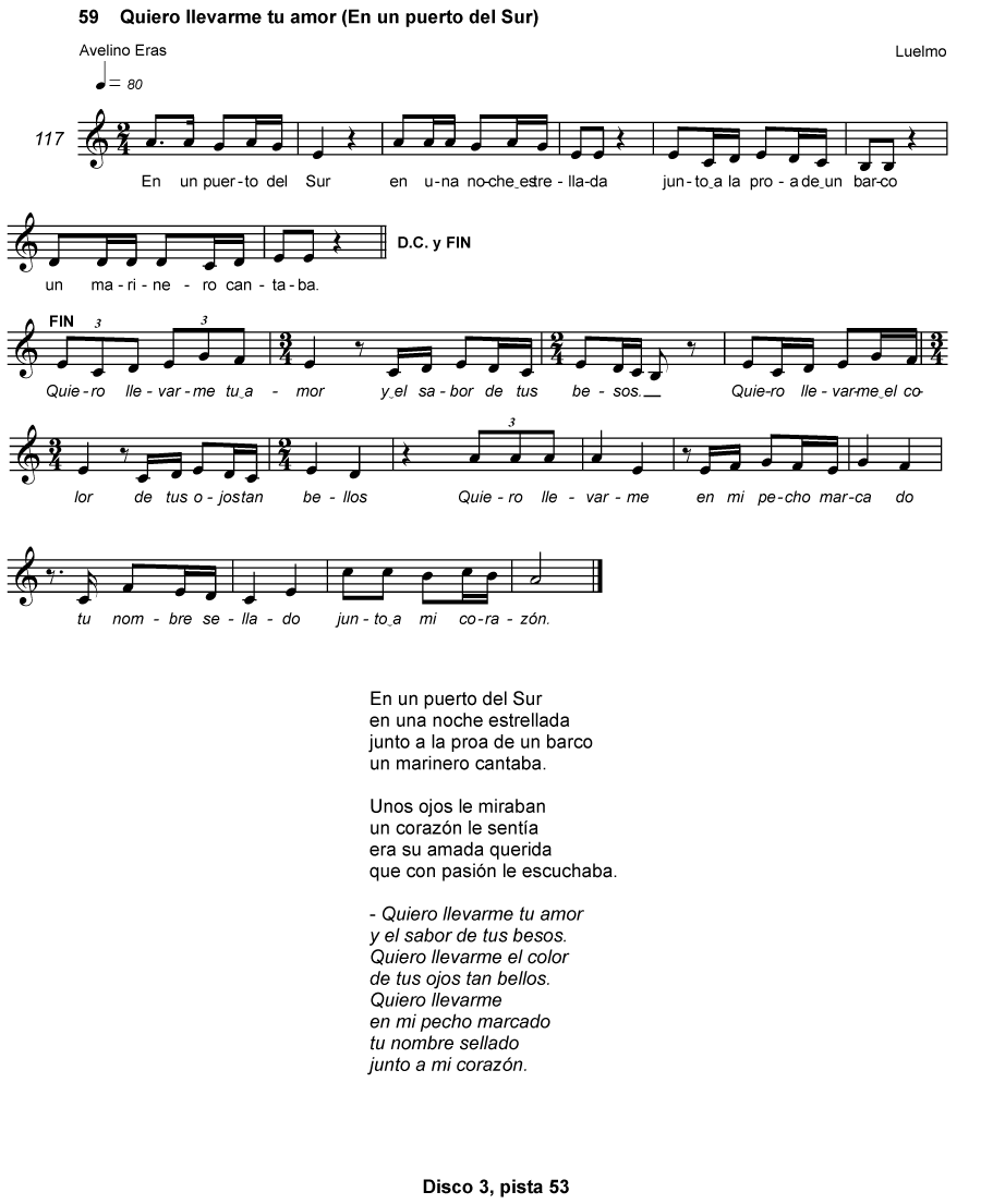 QUIERO LLEVARME TU AMOR (EN UN PUERTO DEL SUR)