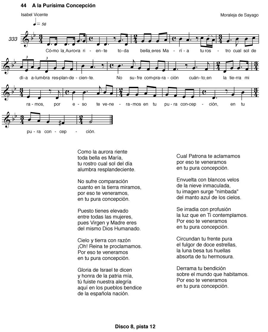 A LA PURÍSIMA CONCEPCIÓN